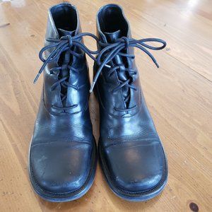 Black Leather Booties